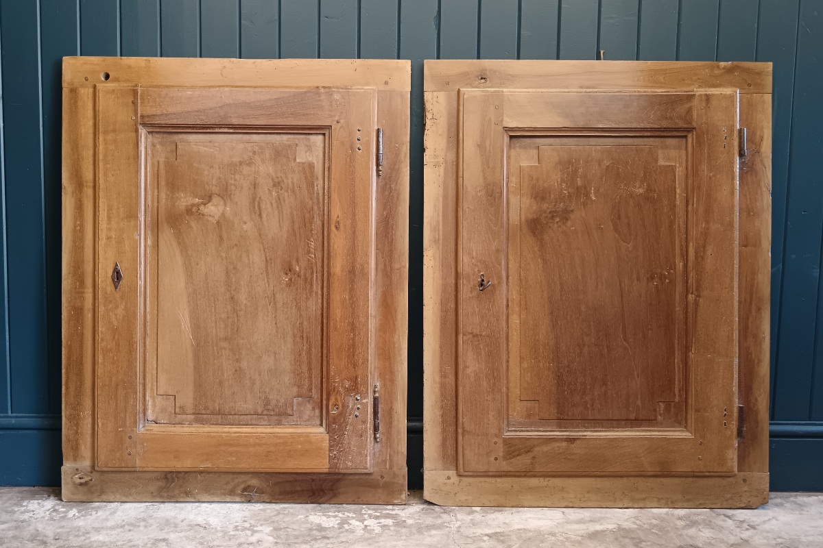 Italian antique walnut pair of cupboard doors (1).jpg